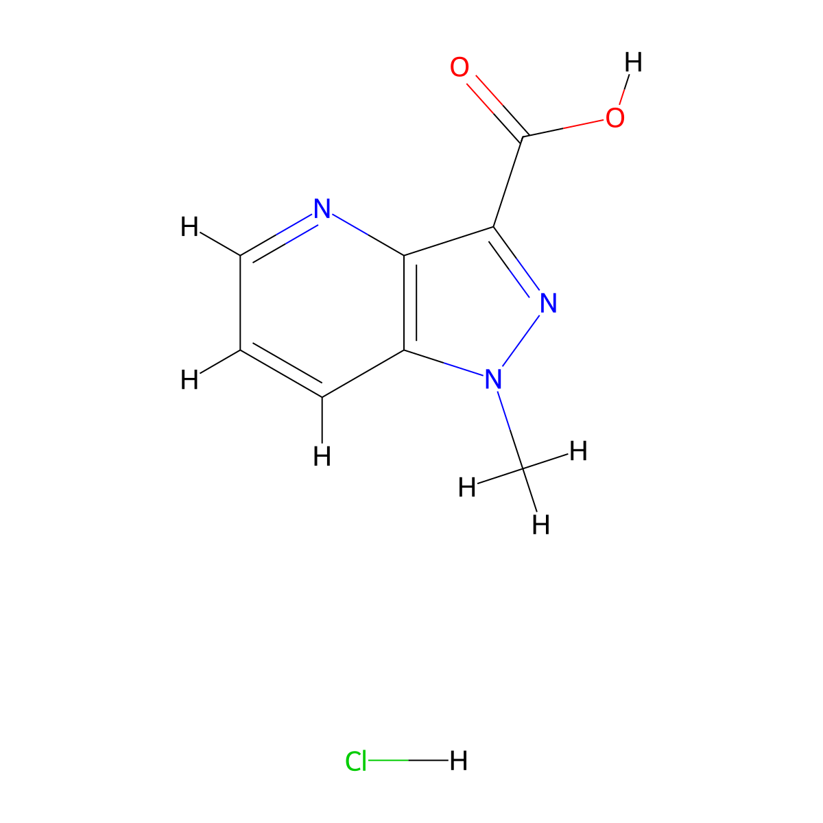 1-Methylpyrazolo[4,3-b]pyridine-3-carboxylic acid;hydrochloride molecular structure, CAS 2995298-96-7