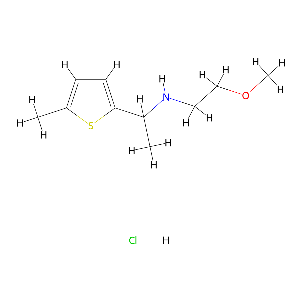 (2-Methoxyethyl)[1-(5-methylthiophen-2-yl)ethyl]amine hydrochloride molecular structure, CAS 2995298-99-0