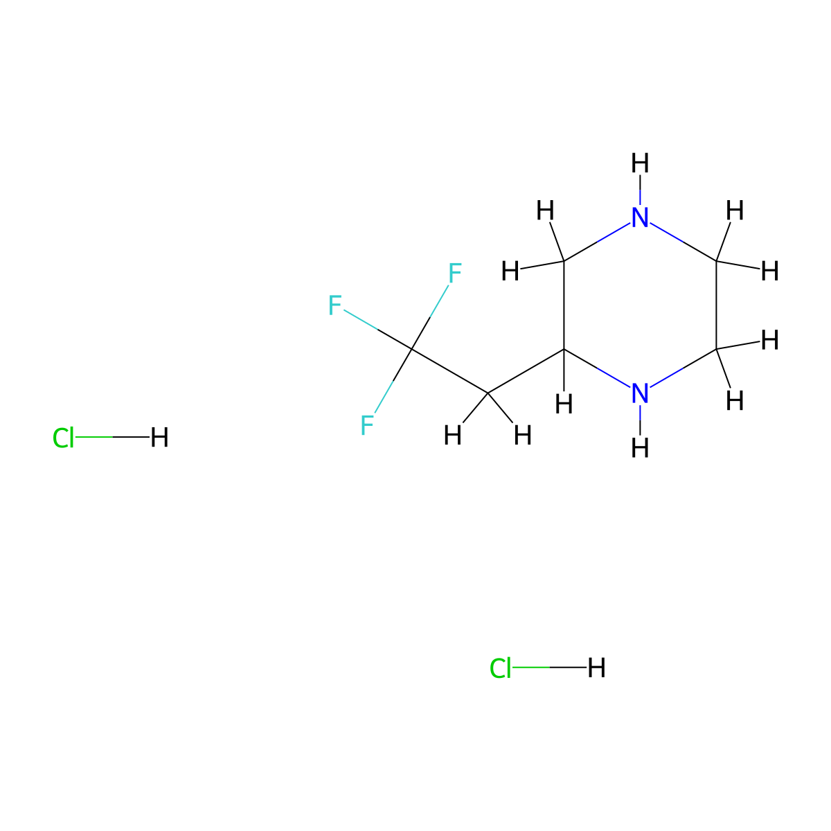 2-(2,2,2-Trifluoroethyl)piperazine;dihydrochloride molecular structure, CAS 2995299-06-2