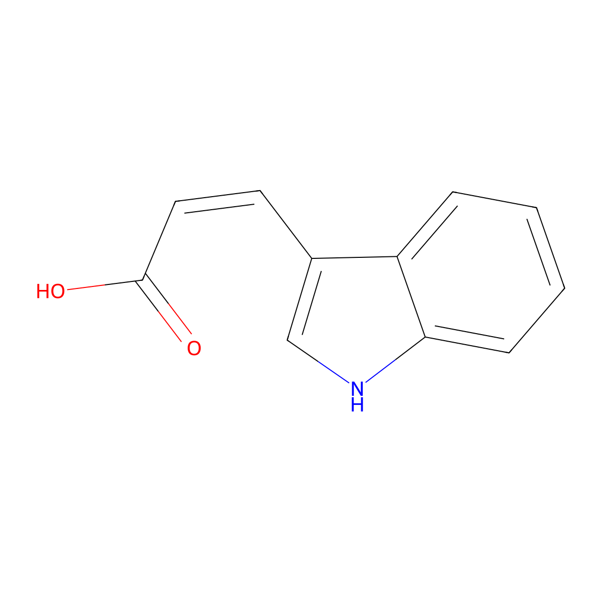 Indole-3beta-acrylic acid molecular structure, CAS 29953-72-8