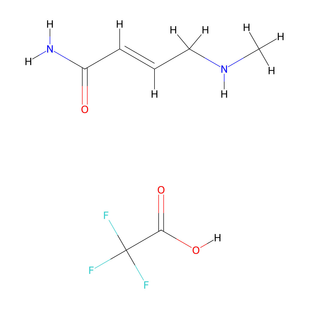 (2E)-4-(methylamino)but-2-enamide, trifluoroacetic acid molecular structure, CAS 2995315-59-6