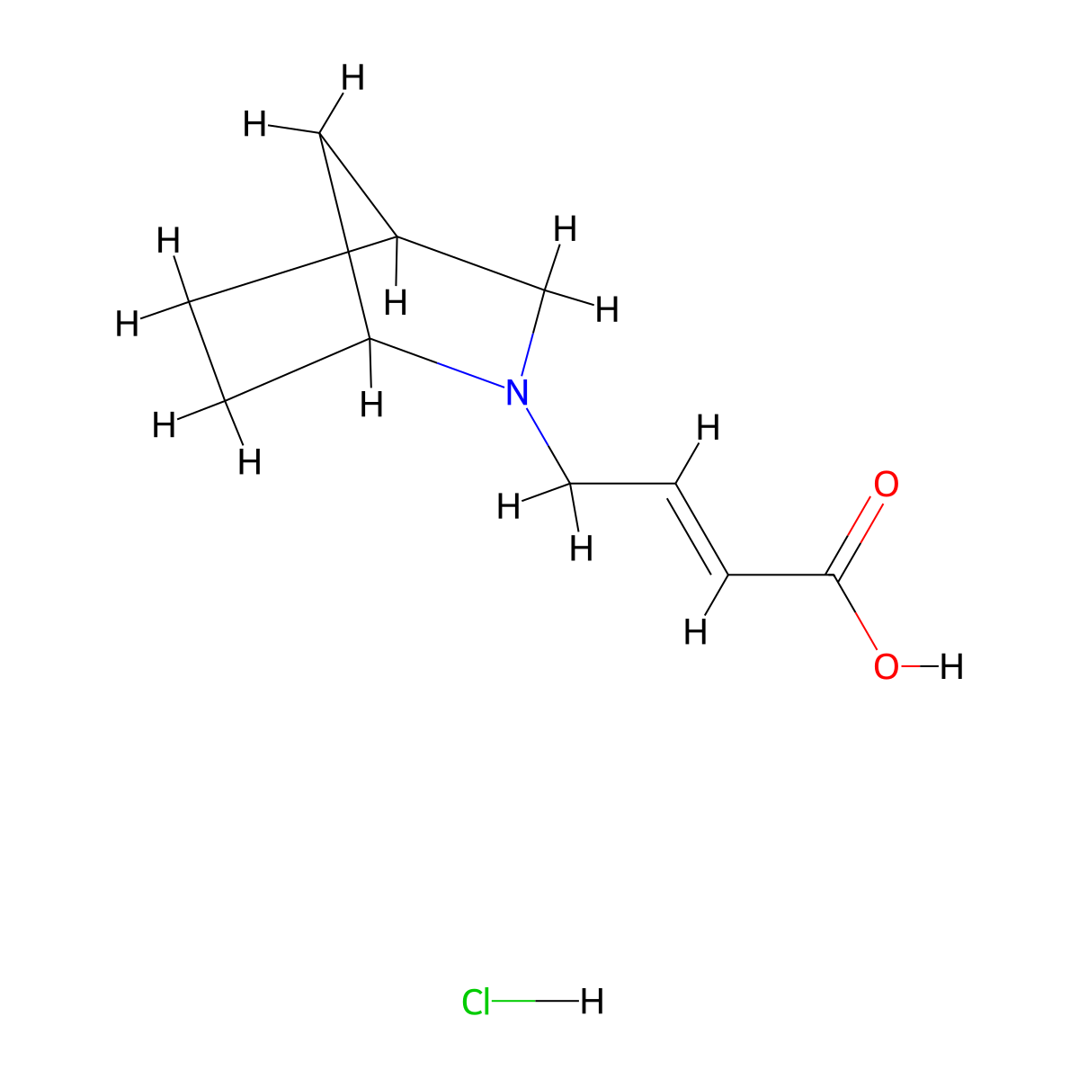 (E)-4-(2-azabicyclo[2.2.1]heptan-2-yl)but-2-enoic acid;hydrochloride molecular structure, CAS 2995315-61-0