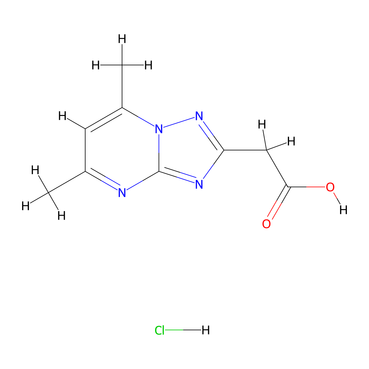 2-{5,7-Dimethyl-[1,2,4]triazolo[1,5-a]pyrimidin-2-yl}acetic acid hydrochloride molecular structure, CAS 2995330-72-6