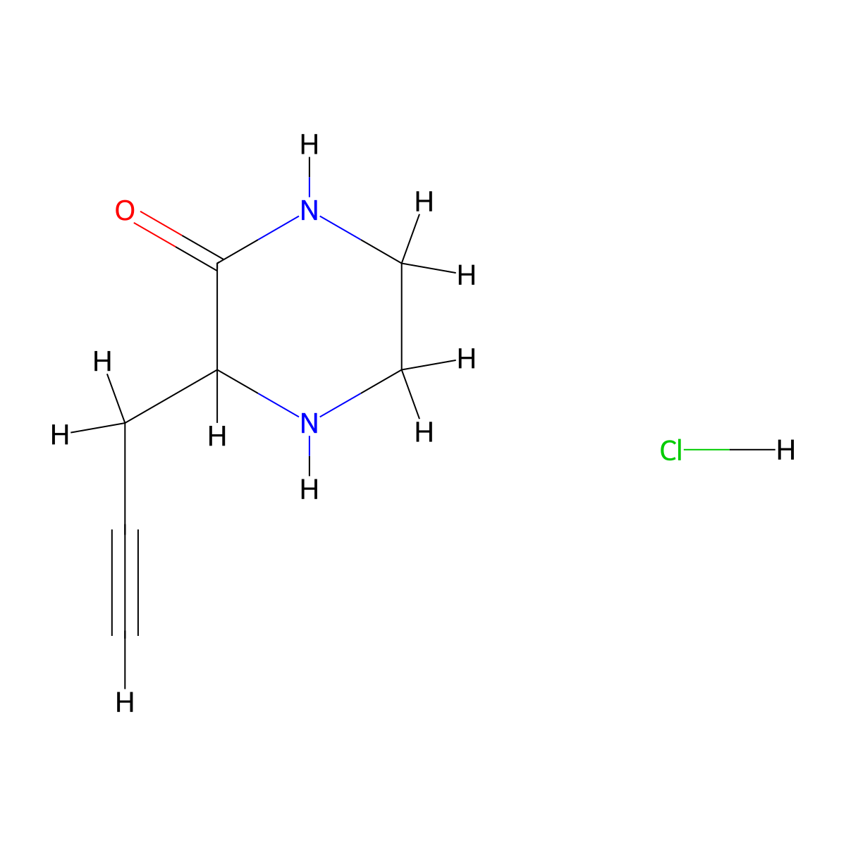 3-(Prop-2-yn-1-yl)piperazin-2-one hydrochloride molecular structure, CAS 2995344-31-3