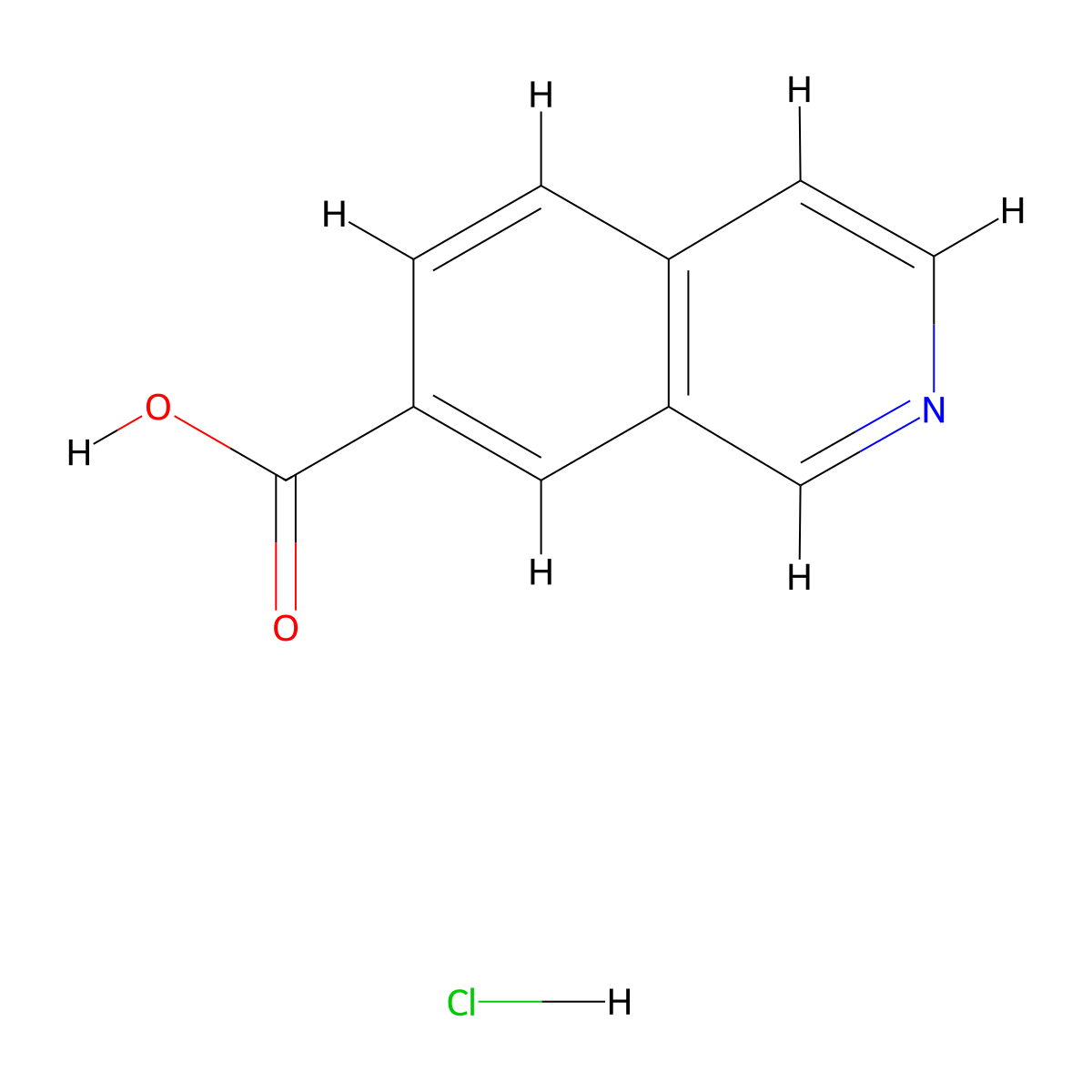 Isoquinoline-7-carboxylic acid hydrochloride molecular structure, CAS 2995344-37-9