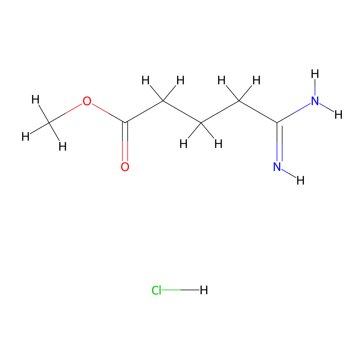 Methyl 4-carbamimidoylbutanoate hydrochloride molecular structure, CAS 2995357-56-5