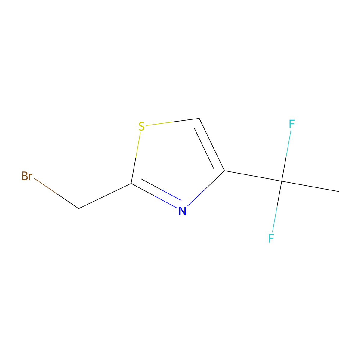 2-(Bromomethyl)-4-(1,1-difluoroethyl)-1,3-thiazole molecular structure, CAS 2995372-66-0