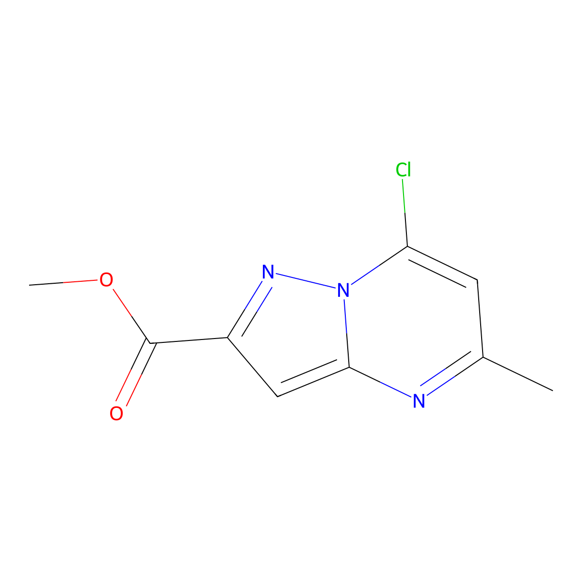 Methyl 7-chloro-5-methylpyrazolo[1,5-a]pyrimidine-2-carboxylate molecular structure, CAS 2995373-64-1