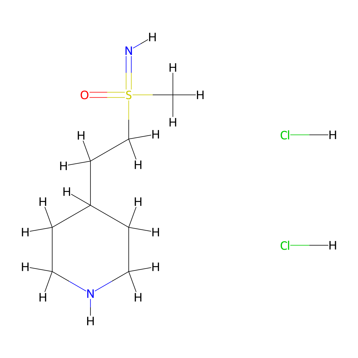 Imino-methyl-oxo-(2-piperidin-4-ylethyl)-lambda6-sulfane;dihydrochloride molecular structure, CAS 2995387-97-6