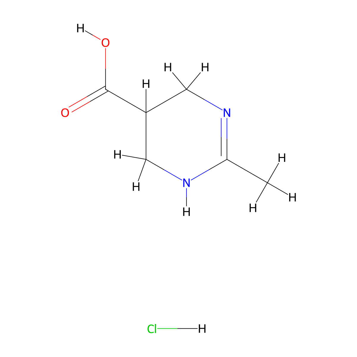 2-Methyl-1,4,5,6-tetrahydropyrimidine-5-carboxylic acid hydrochloride molecular structure, CAS 2995388-01-5