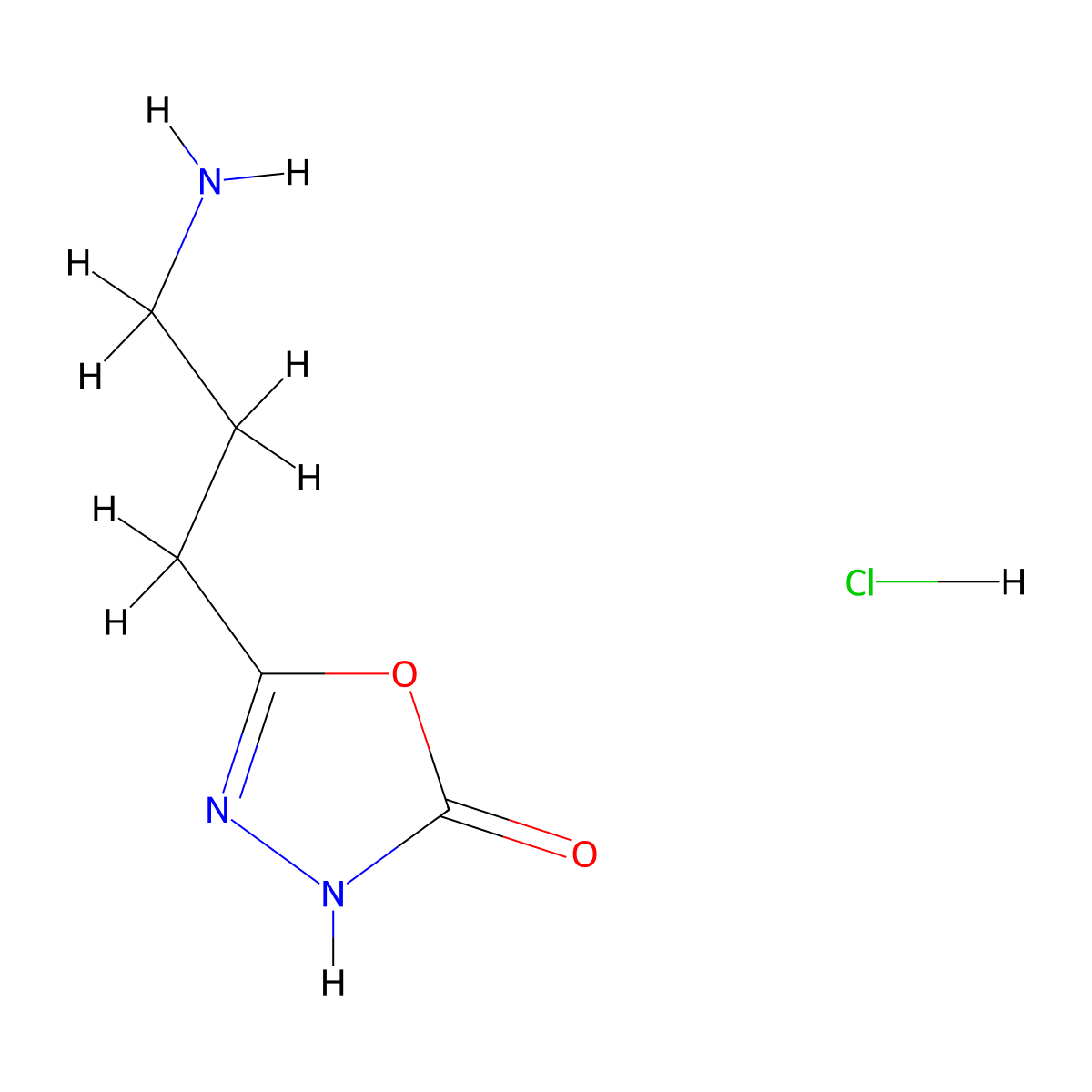 5-(3-Aminopropyl)-1,3,4-oxadiazol-2(3H)-one Hydrochloride molecular structure, CAS 2995391-64-3