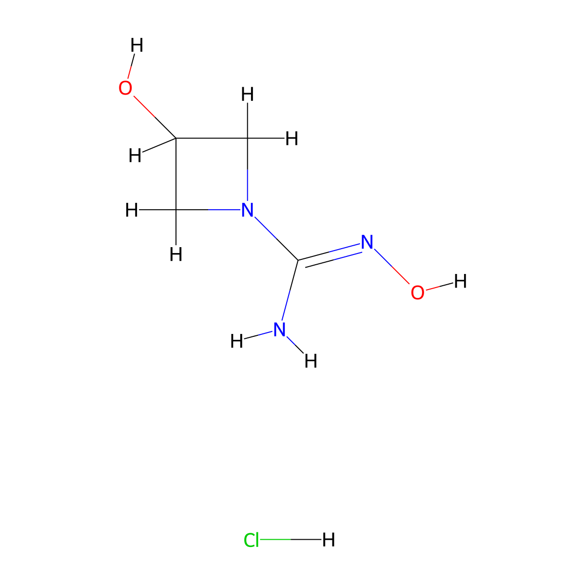 N',3-dihydroxyazetidine-1-carboximidamide hydrochloride molecular structure, CAS 2995400-68-3
