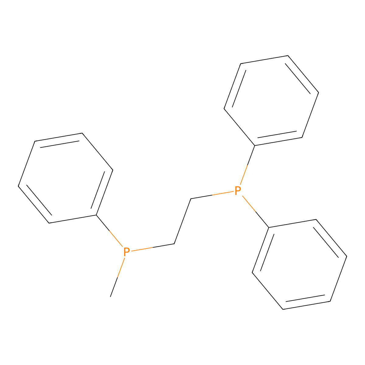 Phosphine, [2-(diphenylphosphino)ethyl]methylphenyl- molecular structure, CAS 29955-01-9