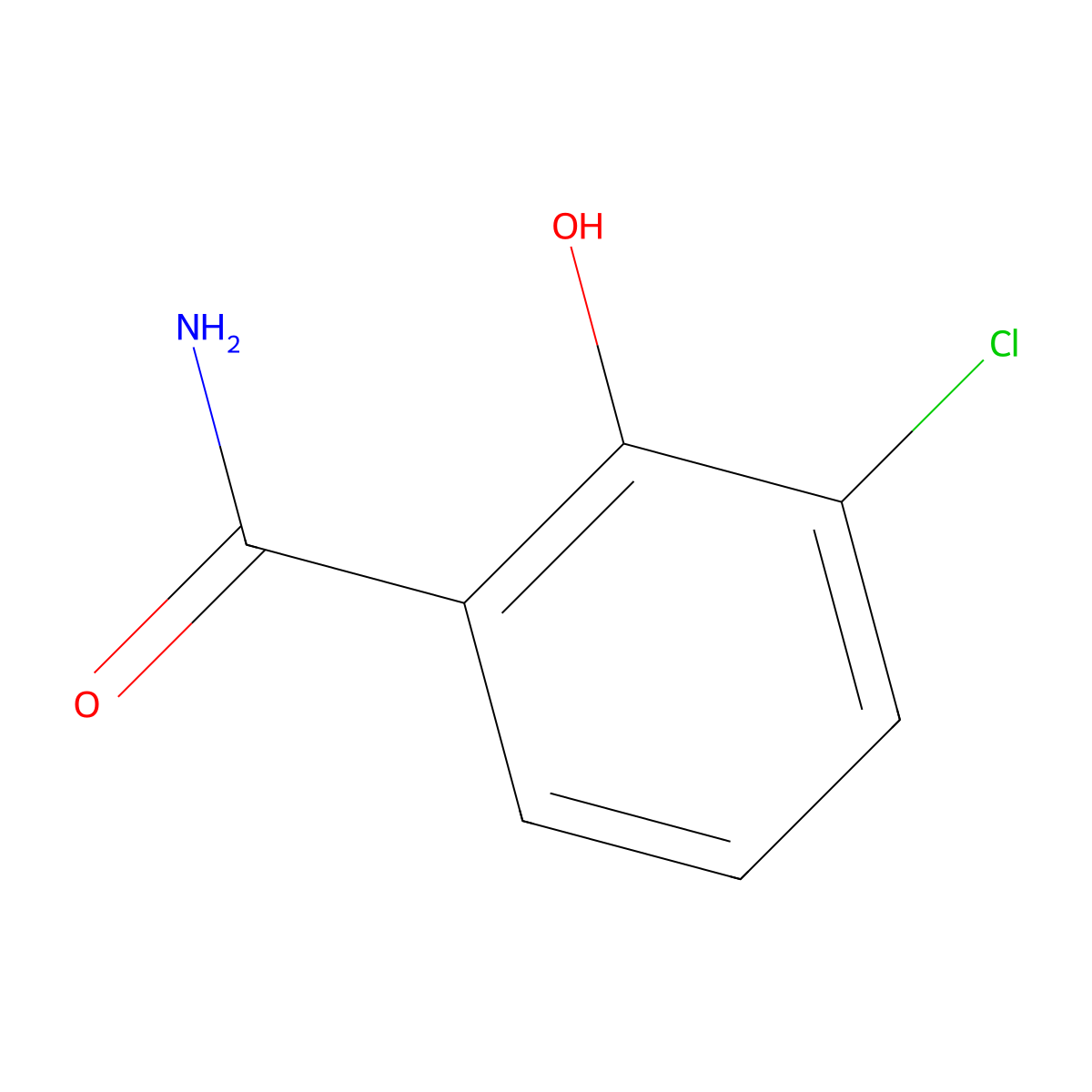 3-Chloro-2-hydroxybenzamide molecular structure, CAS 29956-84-1