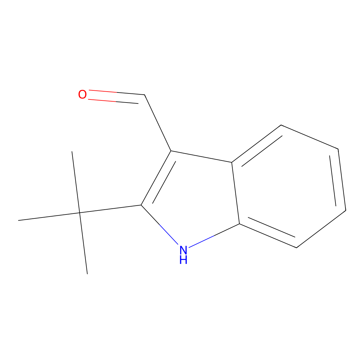 2-(tert-butyl)-1H-indole-3-carbaldehyde molecular structure, CAS 29957-81-1