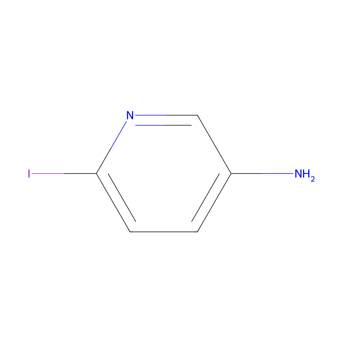 6-Iodopyridin-3-amine molecular structure, CAS 29958-12-1