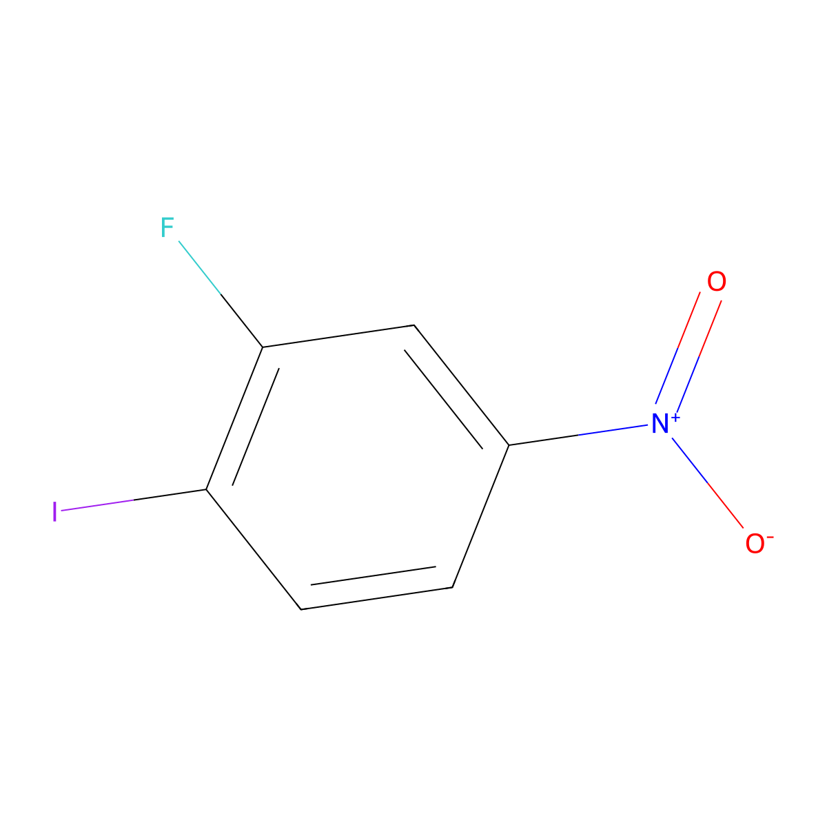 3-Fluoro-4-iodonitrobenzene molecular structure, CAS 2996-30-7