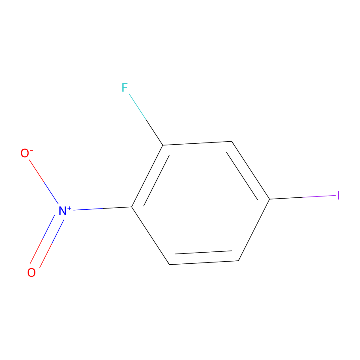 2-Fluoro-4-iodonitrobenzene molecular structure, CAS 2996-31-8