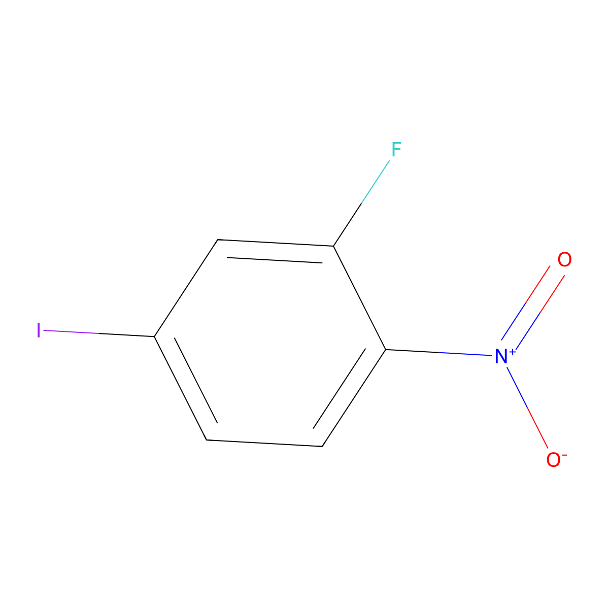 2-Fluoro-4-iodonitrobenzene molecular structure, CAS 2996-31-8