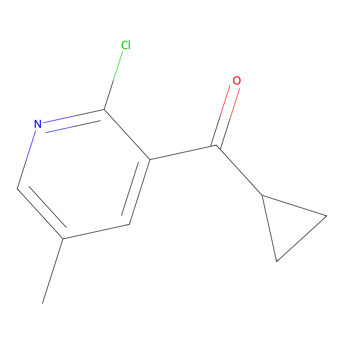 (2-Chloro-5-methylpyridin-3-yl)(cyclopropyl)methanone molecular structure, CAS 2996080-92-1