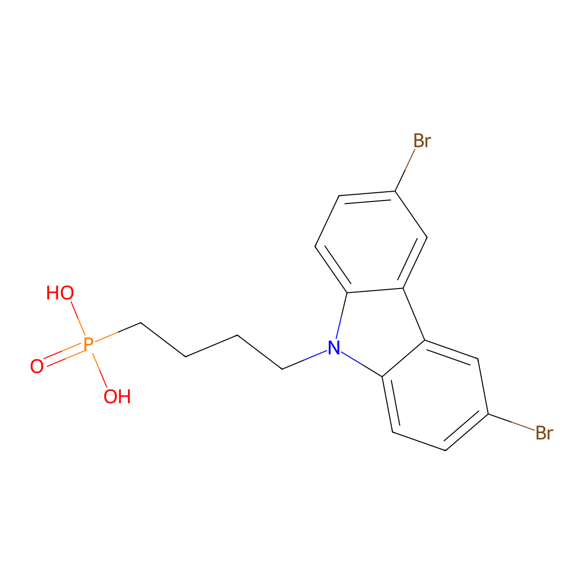 (4-(3,6-Dibromo-9H-carbazol-9-yl)butyl)phosphonic Acid molecular structure, CAS 2996161-28-3