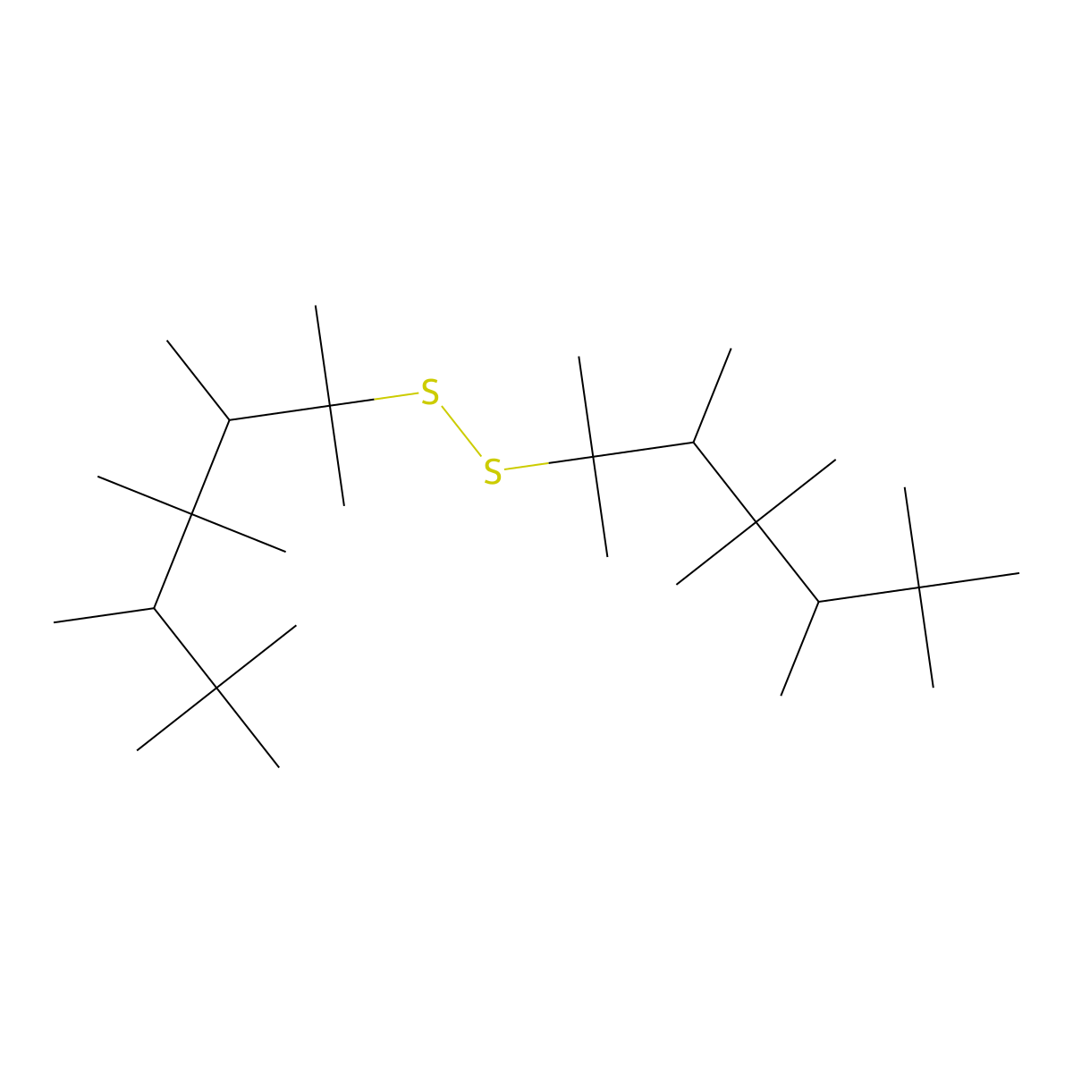 Di-tert-tetradecyl disulphide molecular structure, CAS 29962-83-2