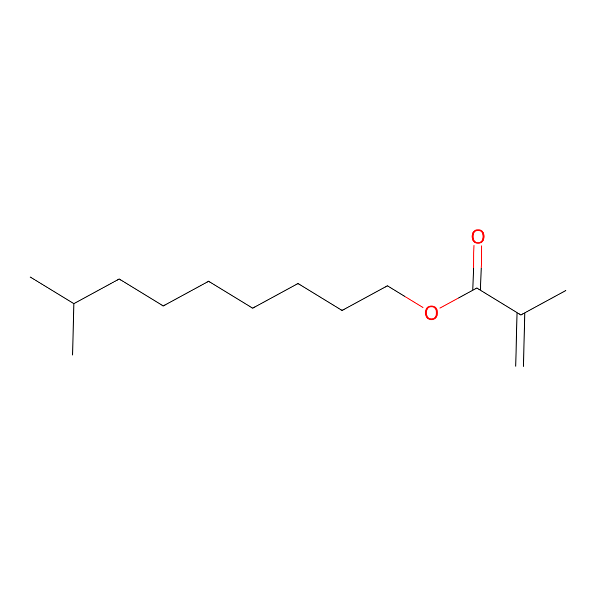 Isodecyl methacrylate molecular structure, CAS 29964-84-9