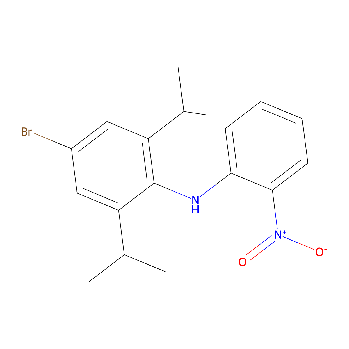 4-bromo-N-(2-nitrophenyl)-2,6-di(propan-2-yl)aniline molecular structure, CAS 2996888-94-7