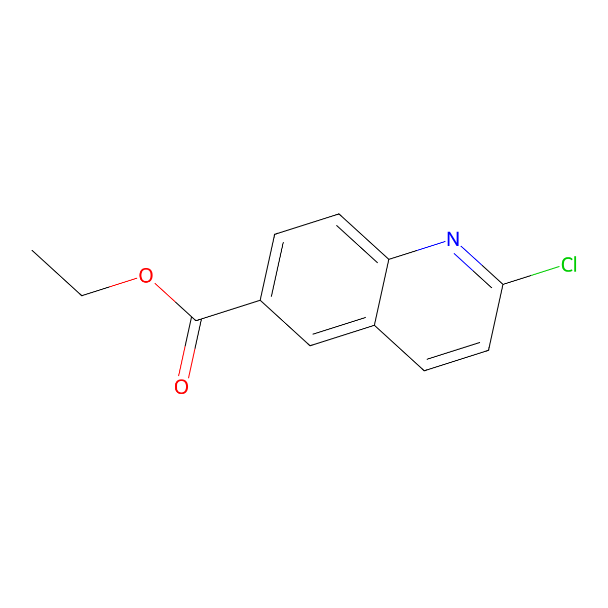 Ethyl 2-chloroquinoline-6-carboxylate molecular structure, CAS 29969-56-0