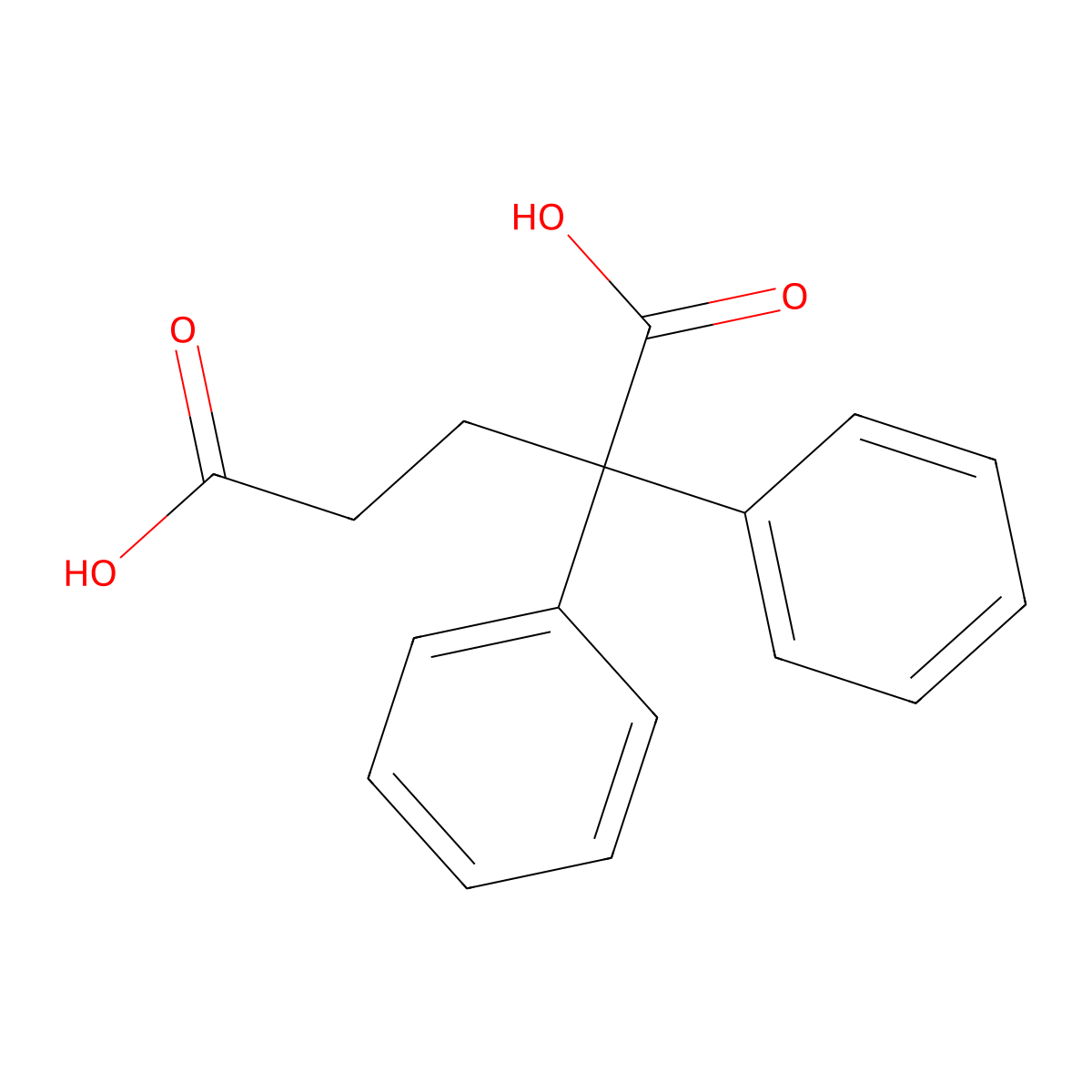 2,2-Diphenylpentanedioic acid molecular structure, CAS 2997-22-0