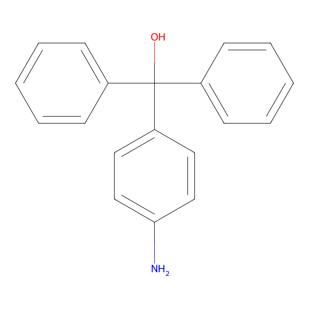 (4-Aminophenyl)diphenylmethanol molecular structure, CAS 2997-53-7