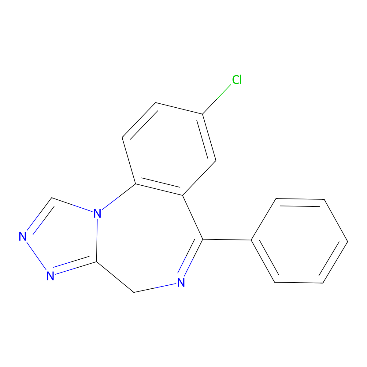 Estazolam molecular structure, CAS 29975-16-4