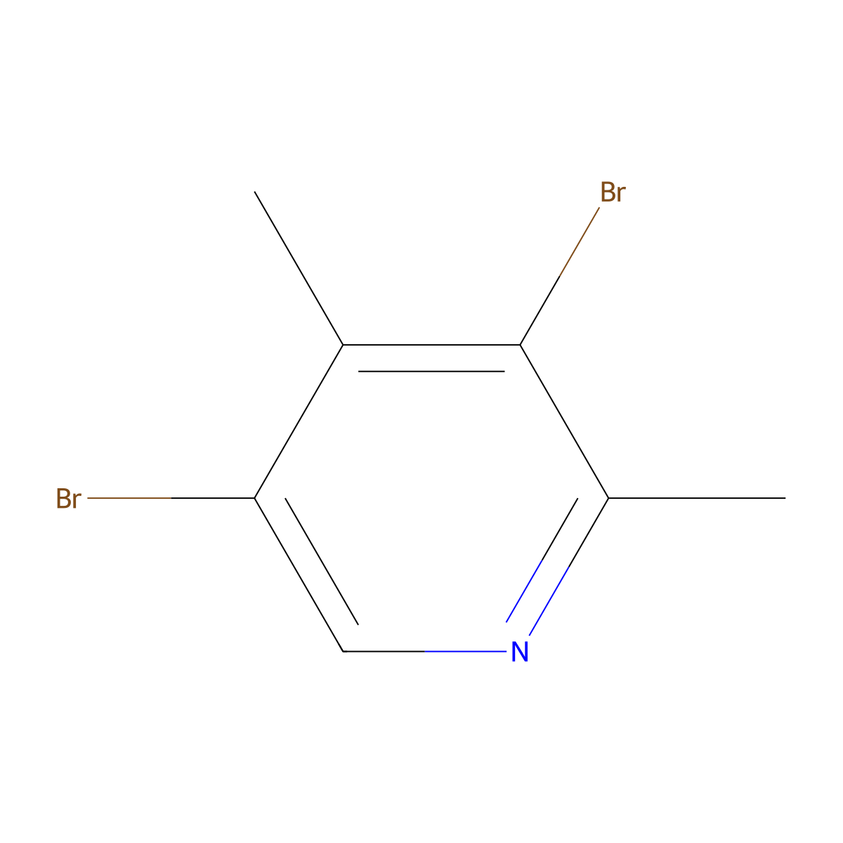 3,5-Dibromo-2,4-dimethylpyridine molecular structure, CAS 29976-20-3