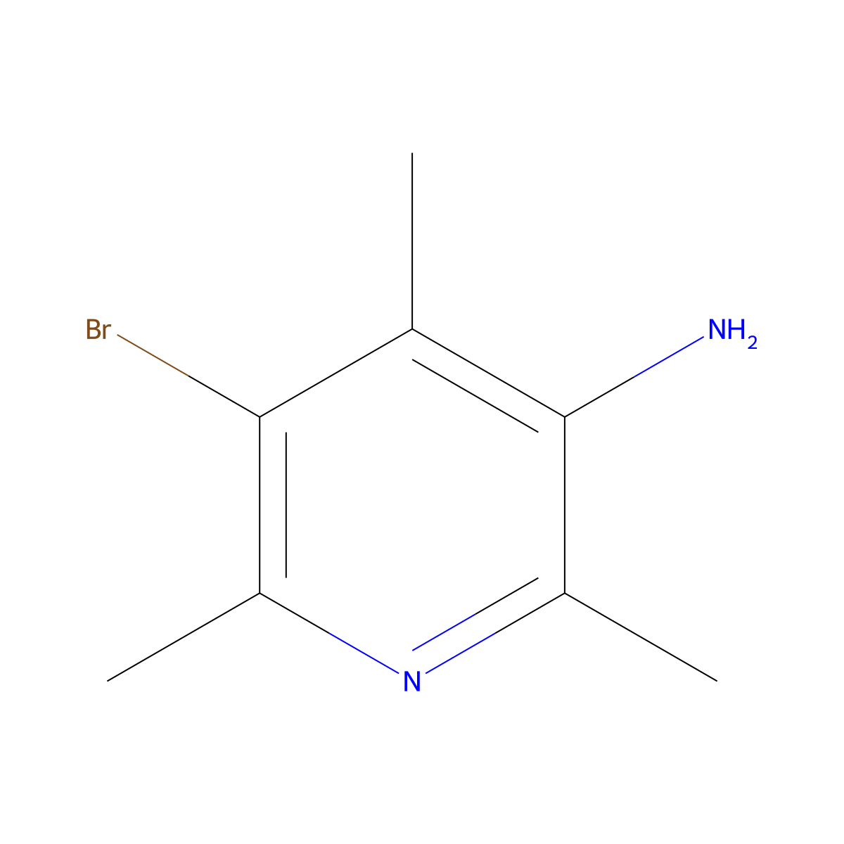 5-Bromo-2,4,6-trimethylpyridin-3-amine molecular structure, CAS 29976-23-6