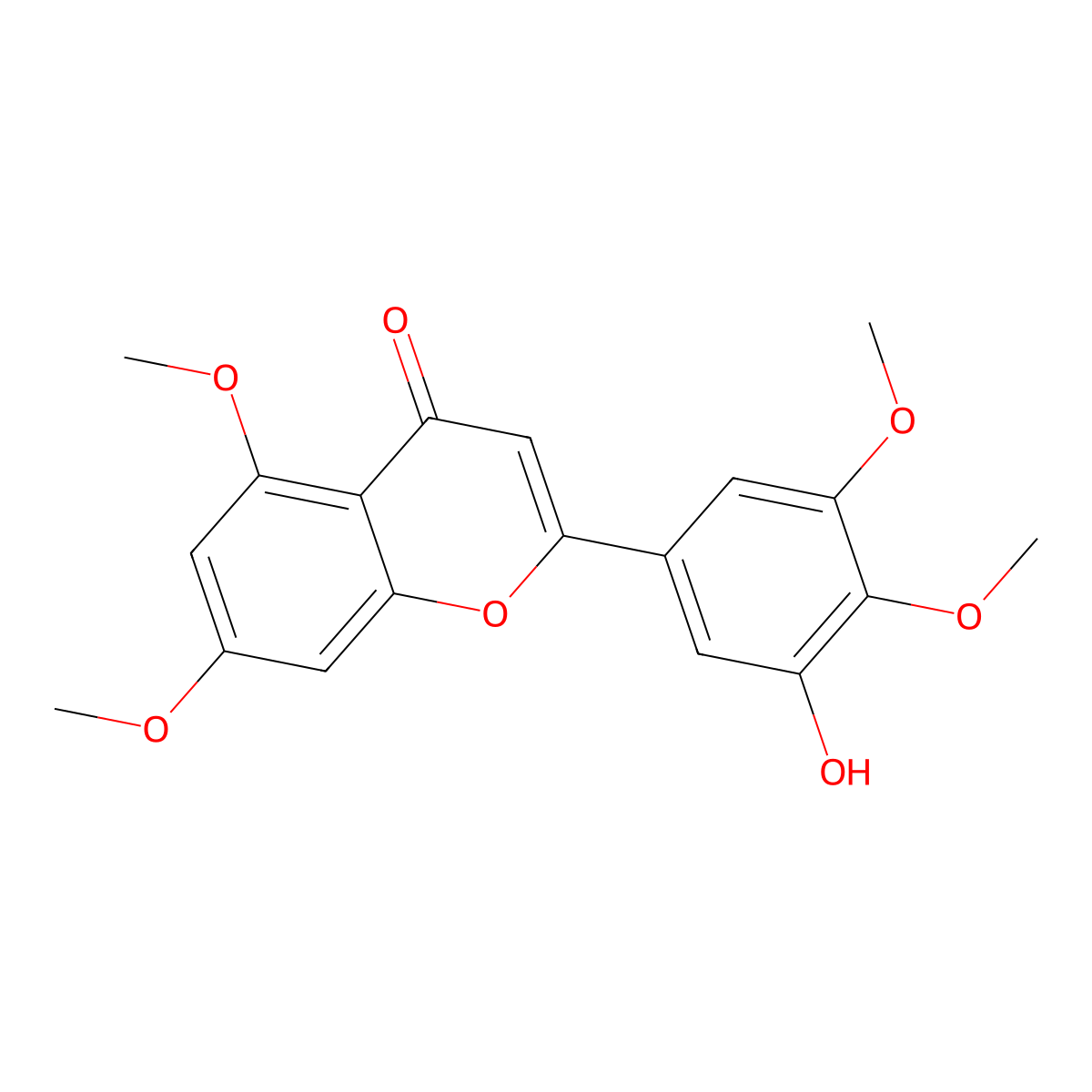 3'-Hydroxy-5,7,4',5'-tetramethoxyflavone molecular structure, CAS 29976-51-0