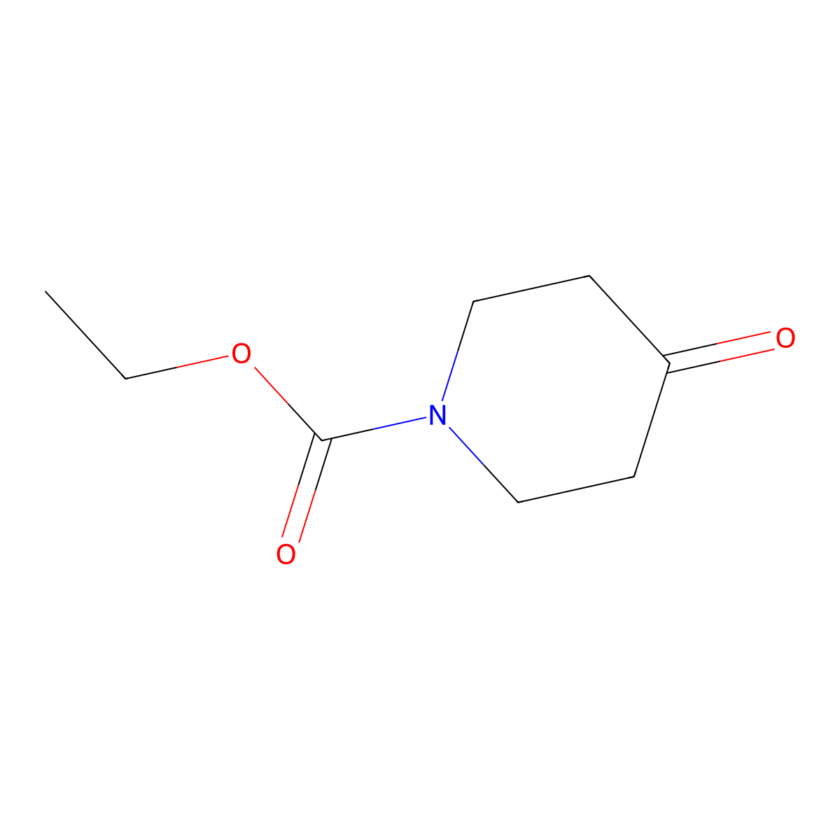 Ethyl 4-oxo-1-piperidinecarboxylate molecular structure, CAS 29976-53-2