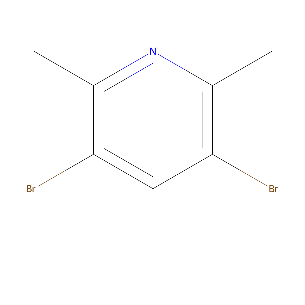 3,5-Dibromo-2,4,6-trimethylpyridine molecular structure, CAS 29976-56-5