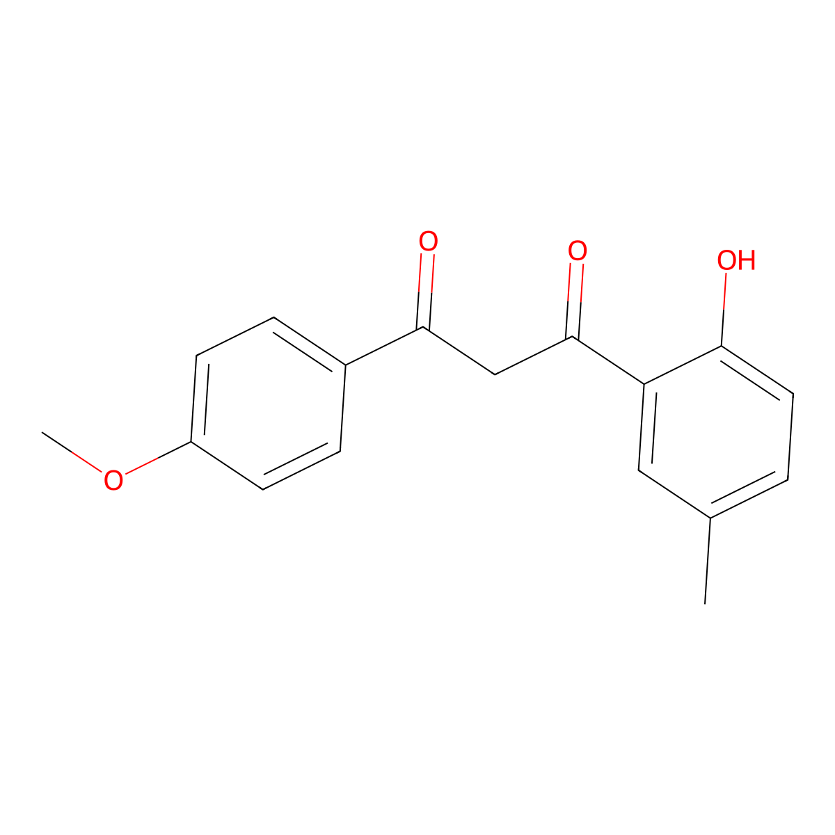 1,3-Propanedione, 1-(2-hydroxy-5-methylphenyl)-3-(4-methoxyphenyl)- molecular structure, CAS 29976-84-9