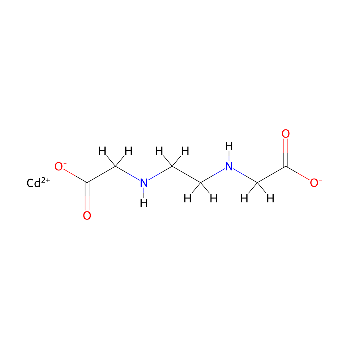 Cadmium, ((N,N'-1,2-ethanediylbis(glycinato-kappaN,kappaO))(2-))-, (T-4)- molecular structure, CAS 29977-13-7