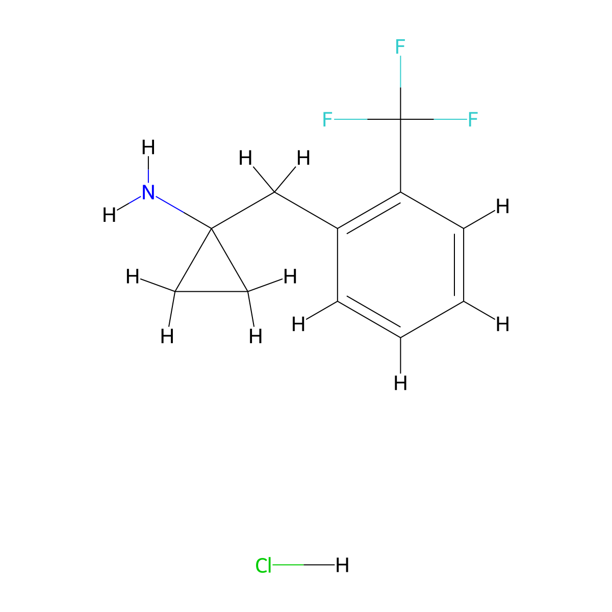 1-[2-(Trifluoromethyl)benzyl]cyclopropanamine hydrochloride molecular structure, CAS 29977-79-5