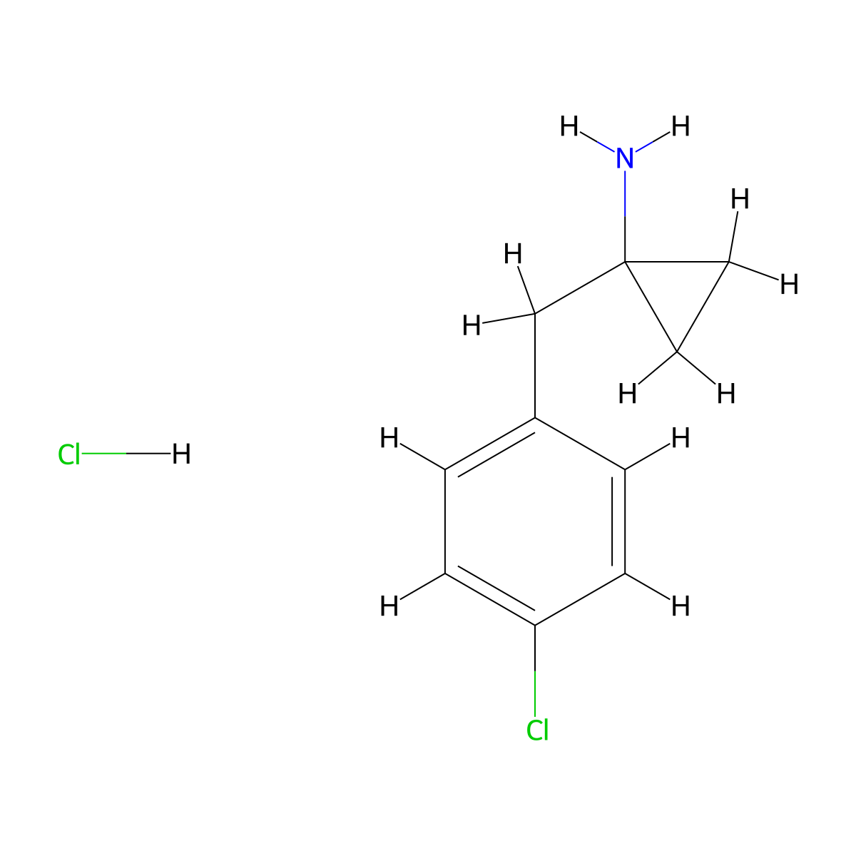 1-[(4-Chlorophenyl)methyl]cyclopropan-1-amine hydrochloride molecular structure, CAS 29977-80-8