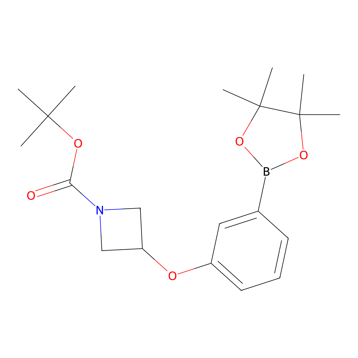Tert-butyl 3-(3-(4,4,5,5-tetramethyl-1,3,2-dioxaborolan-2-YL)phenoxy)azetidine-1-carboxylate molecular structure, CAS 2997830-49-4