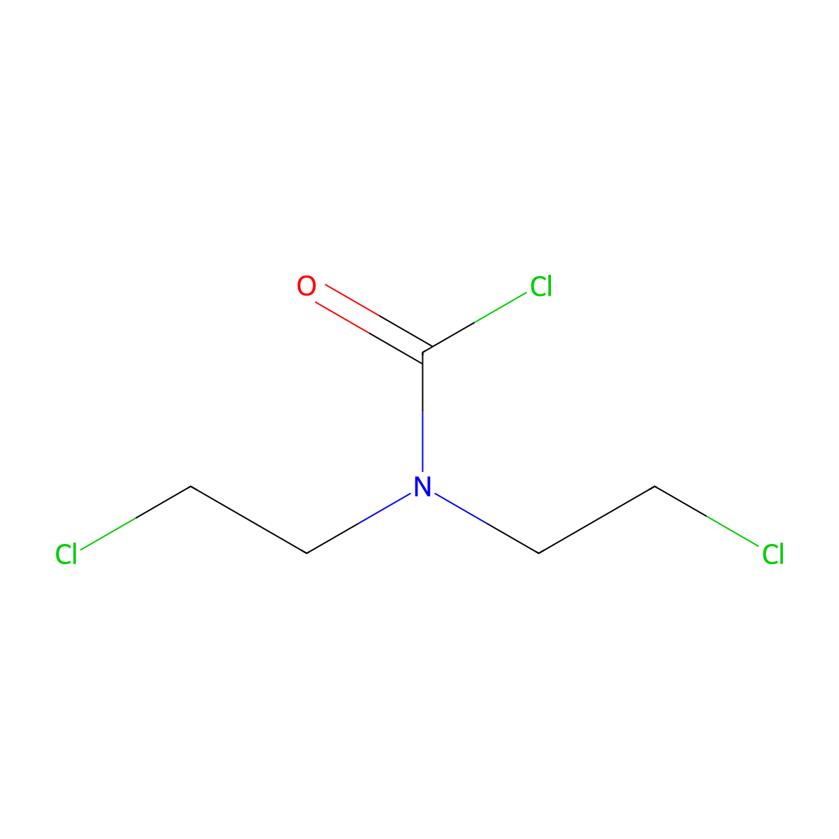 Bis(2-chloroethyl)carbamoyl chloride molecular structure, CAS 2998-56-3