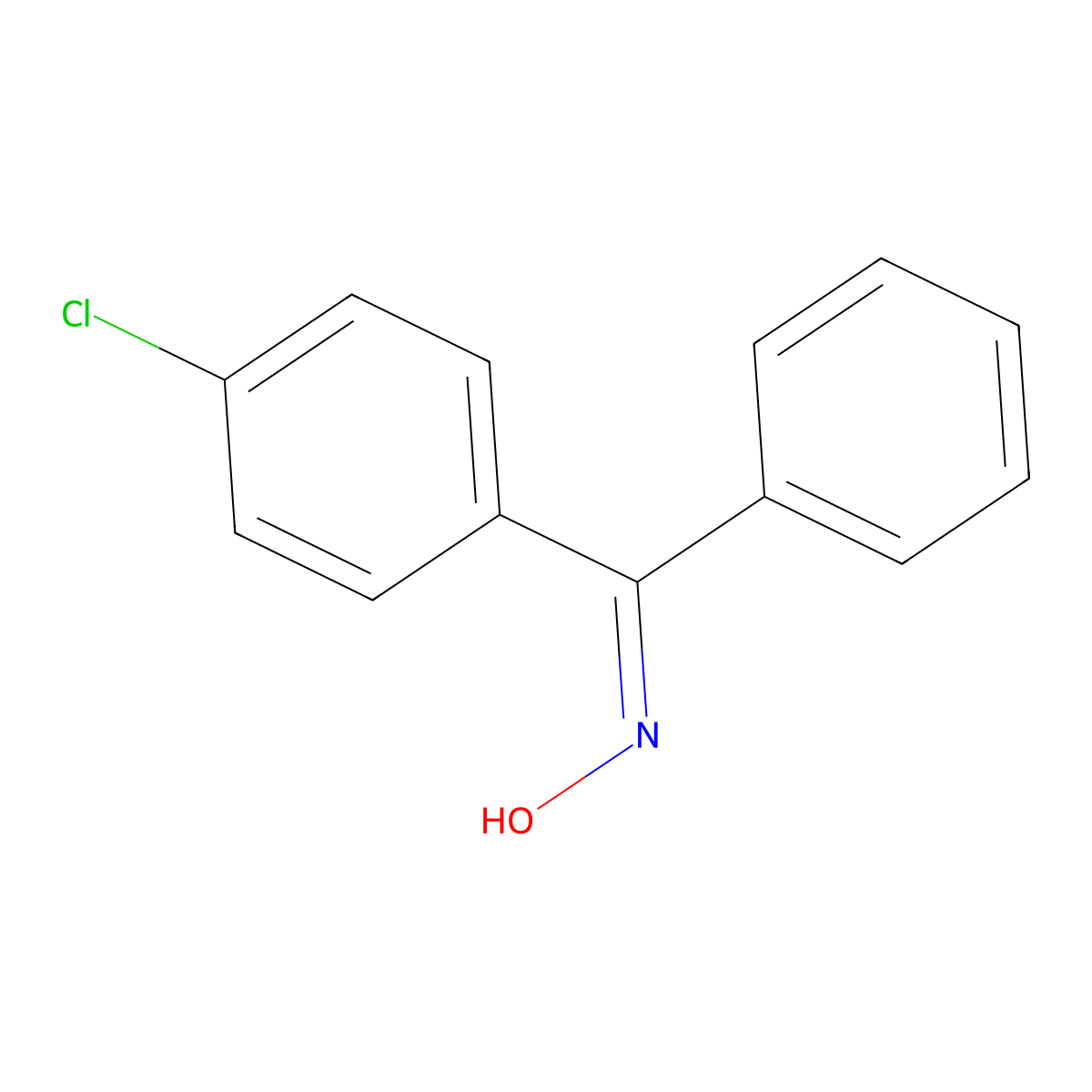 (E)-(4-chlorophenyl)(phenyl)methanone oxime molecular structure, CAS 2998-99-4