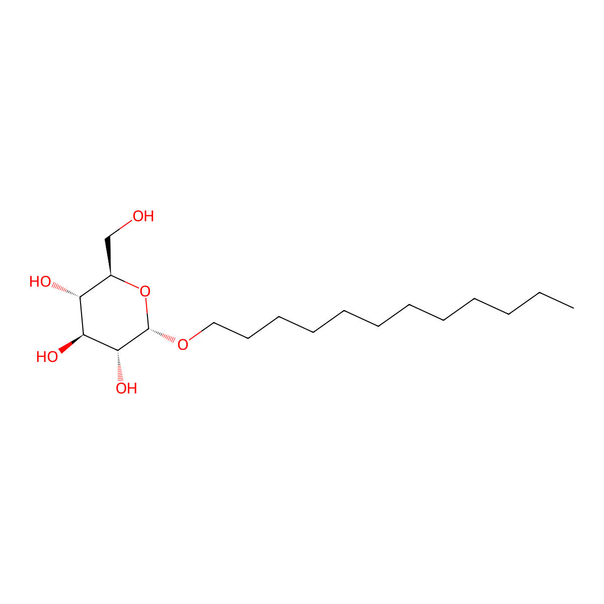 dodecyl alpha-D-glucopyranoside molecular structure, CAS 29980-16-3