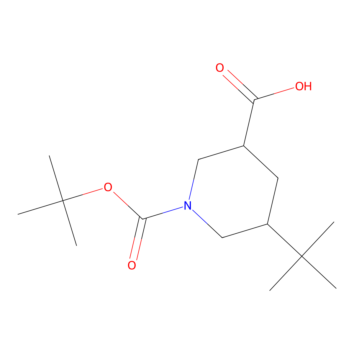 1-[(Tert-butoxy)carbonyl]-5-tert-butylpiperidine-3-carboxylic acid molecular structure, CAS 2998215-50-0