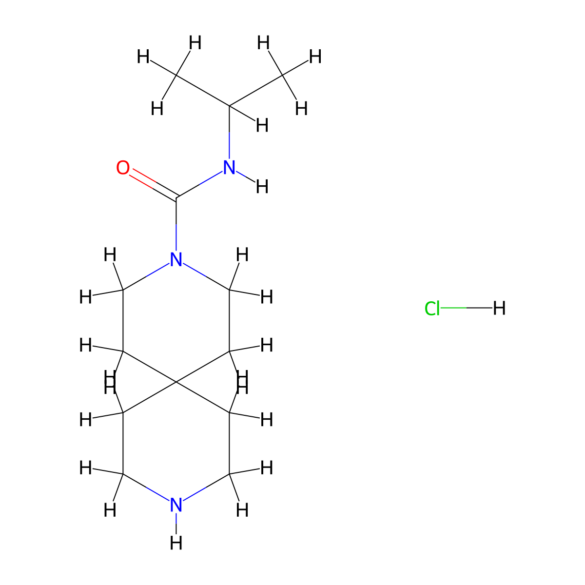 N-Isopropyl-3,9-diazaspiro[5.5]undecane-3-carboxamide hydrochloride molecular structure, CAS 2998248-59-0