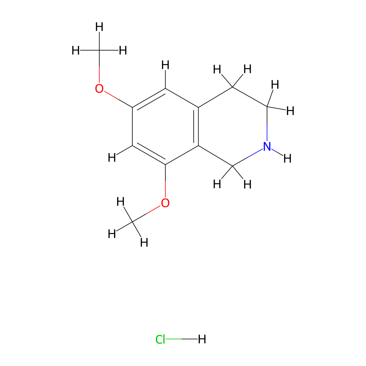 6,8-Dimethoxy-1,2,3,4-tetrahydroisoquinoline hydrochloride molecular structure, CAS 29983-78-6