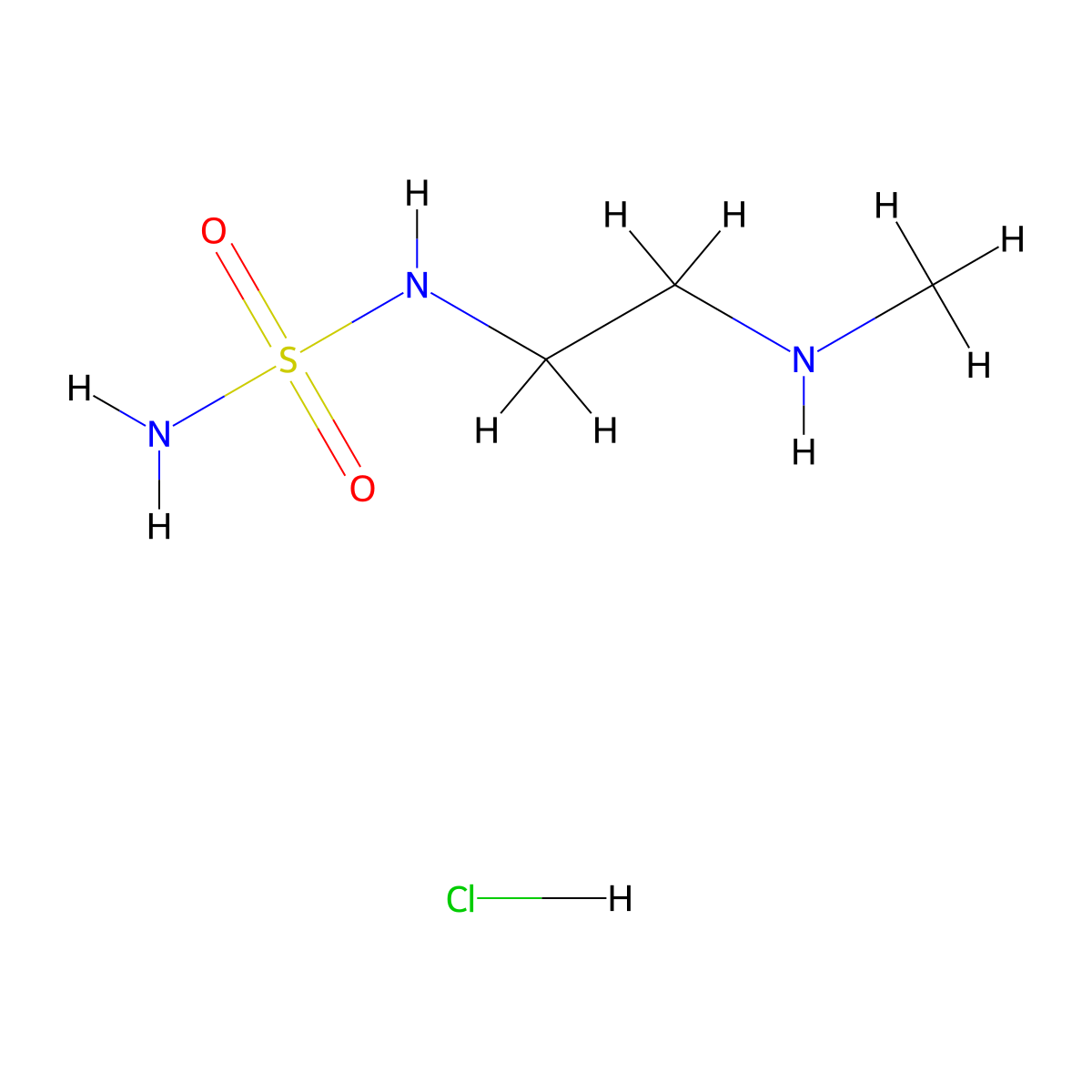 [2-(Methylamino)ethyl](sulfamoyl)amine hydrochloride molecular structure, CAS 2998502-77-3