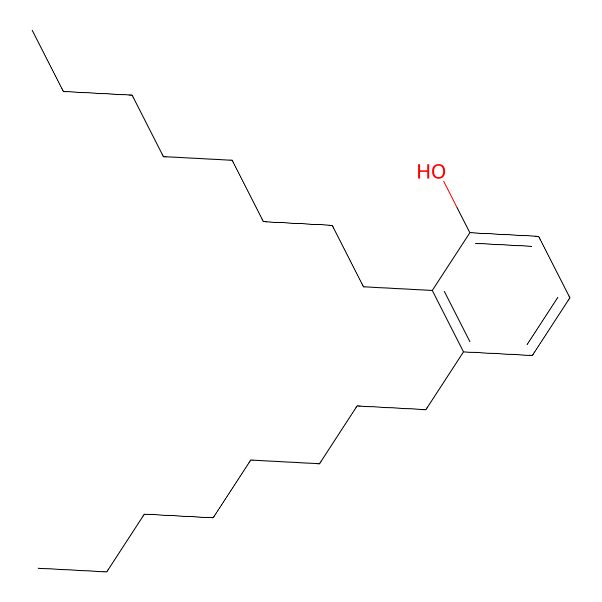 Phenol, dioctyl- molecular structure, CAS 29988-16-7
